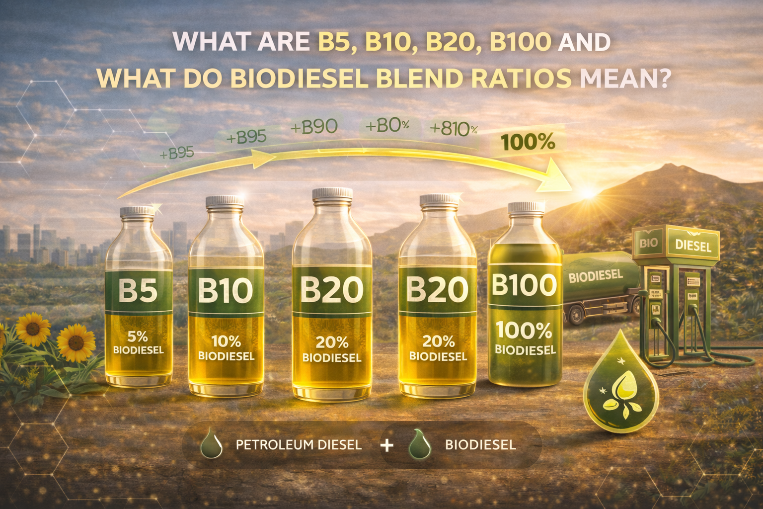 Biodiesel blend ratios explained at sunset