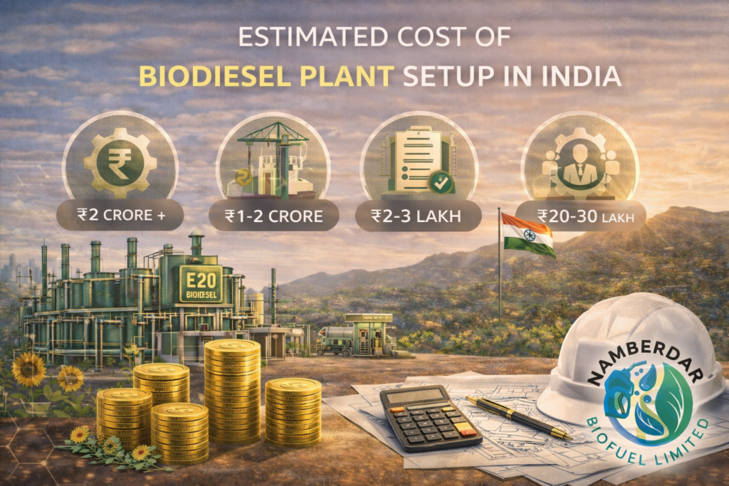 Biodiesel plant cost estimation in India